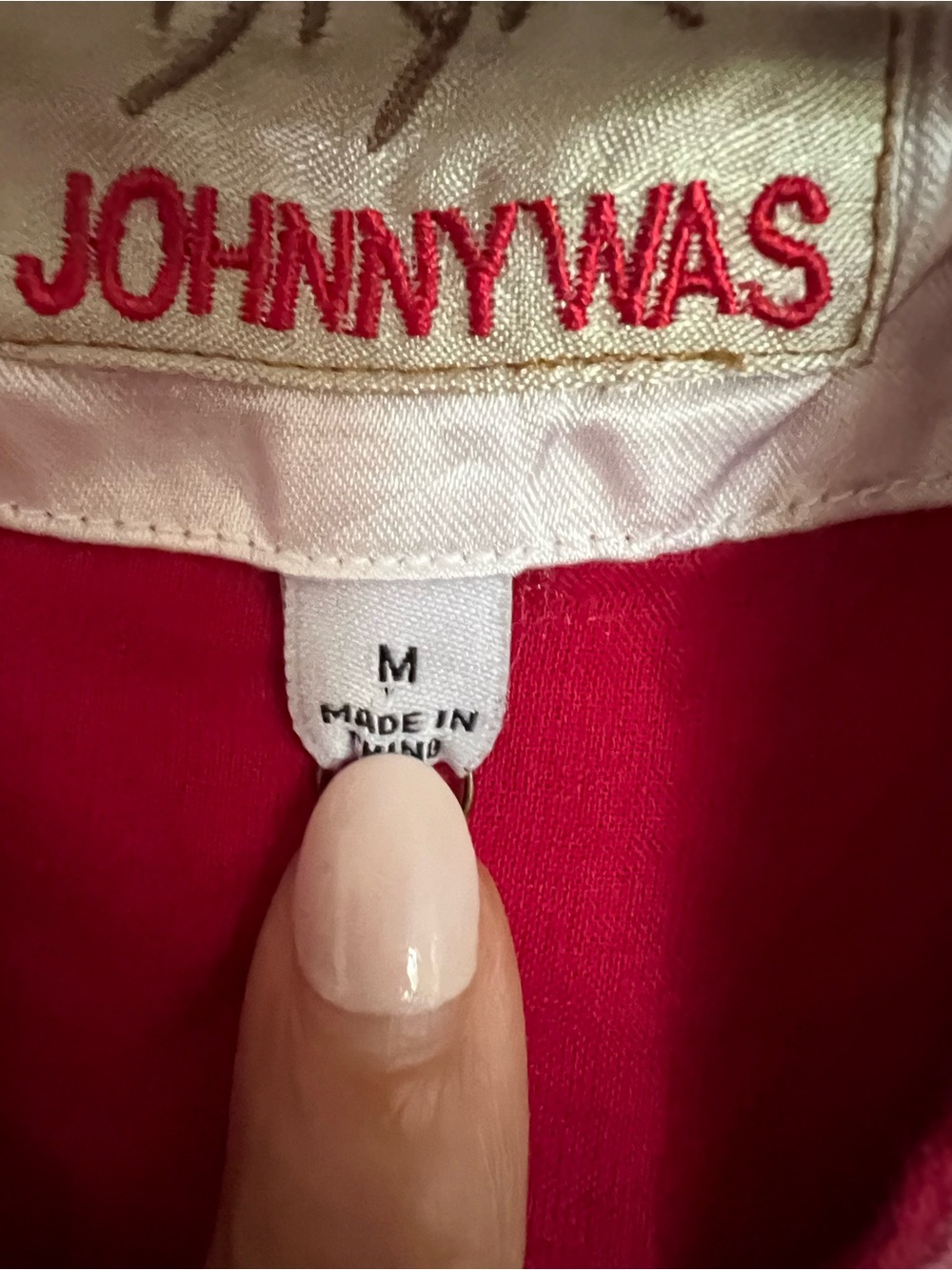 Johnny Was Size M Color Jzz (Red/Pink) Embroidered Mishti Lines Dress Elena - Picture 4 of 12